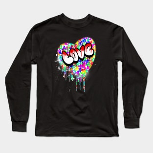 Graffiti Love Heart Long Sleeve T-Shirt